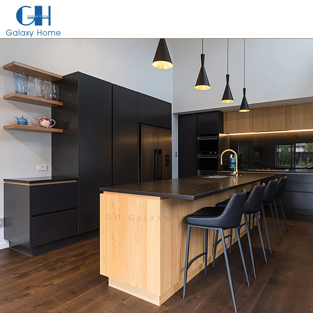 Wood Cabinet Set Dark Brown Full Complete Modern Style Furniture Kitchen Cupboard Units Kitchen Cabinet