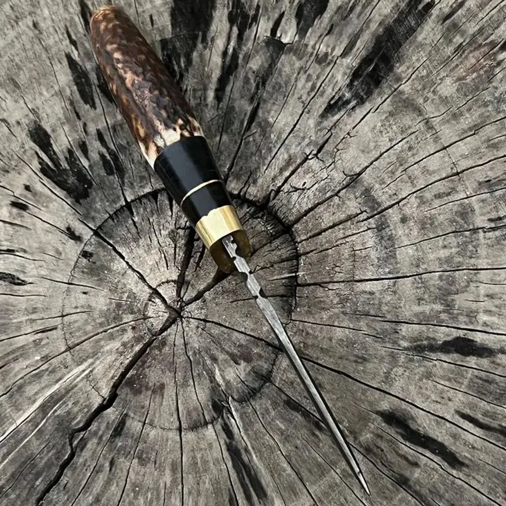 New Custom Handmade Damascus Steel Hunting Skinning Knife With Stag-Horn Handle for sale in bulk quantity