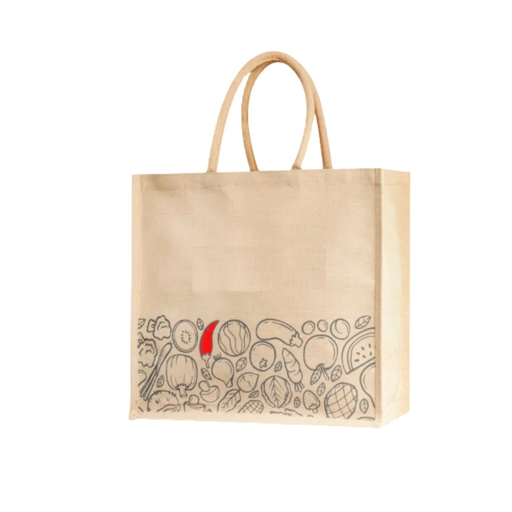 2024 популярная цифровая печатная сумка из джута и хлопка с дешевыми ценами и быстрой доставкой