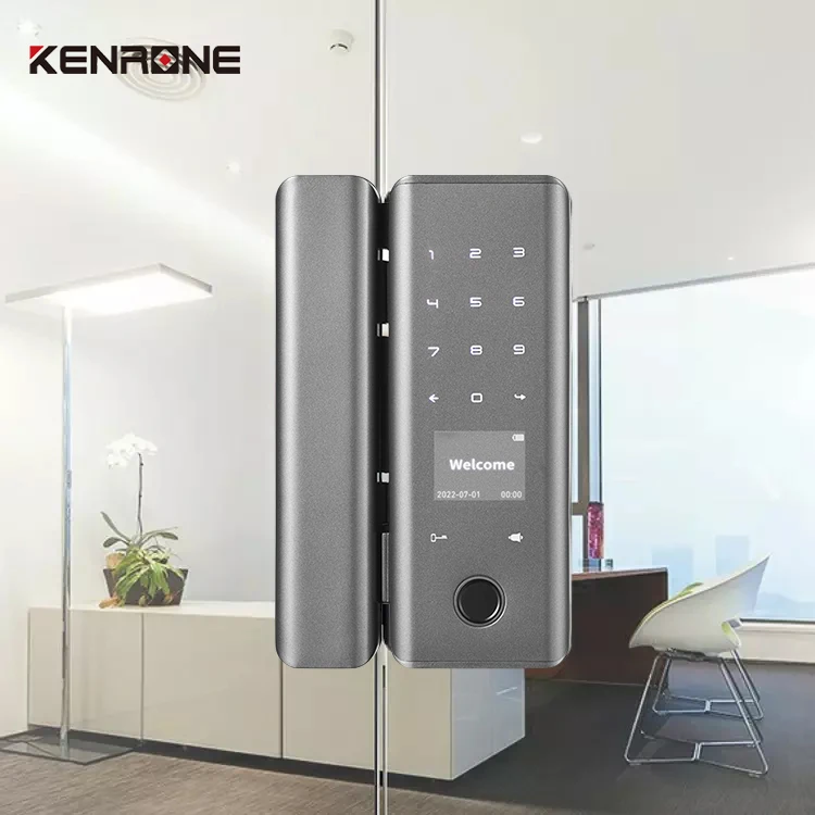 Smart Lock Glass Door Fingerprint Keyless Entry Sliding Glass Door Lock With Card