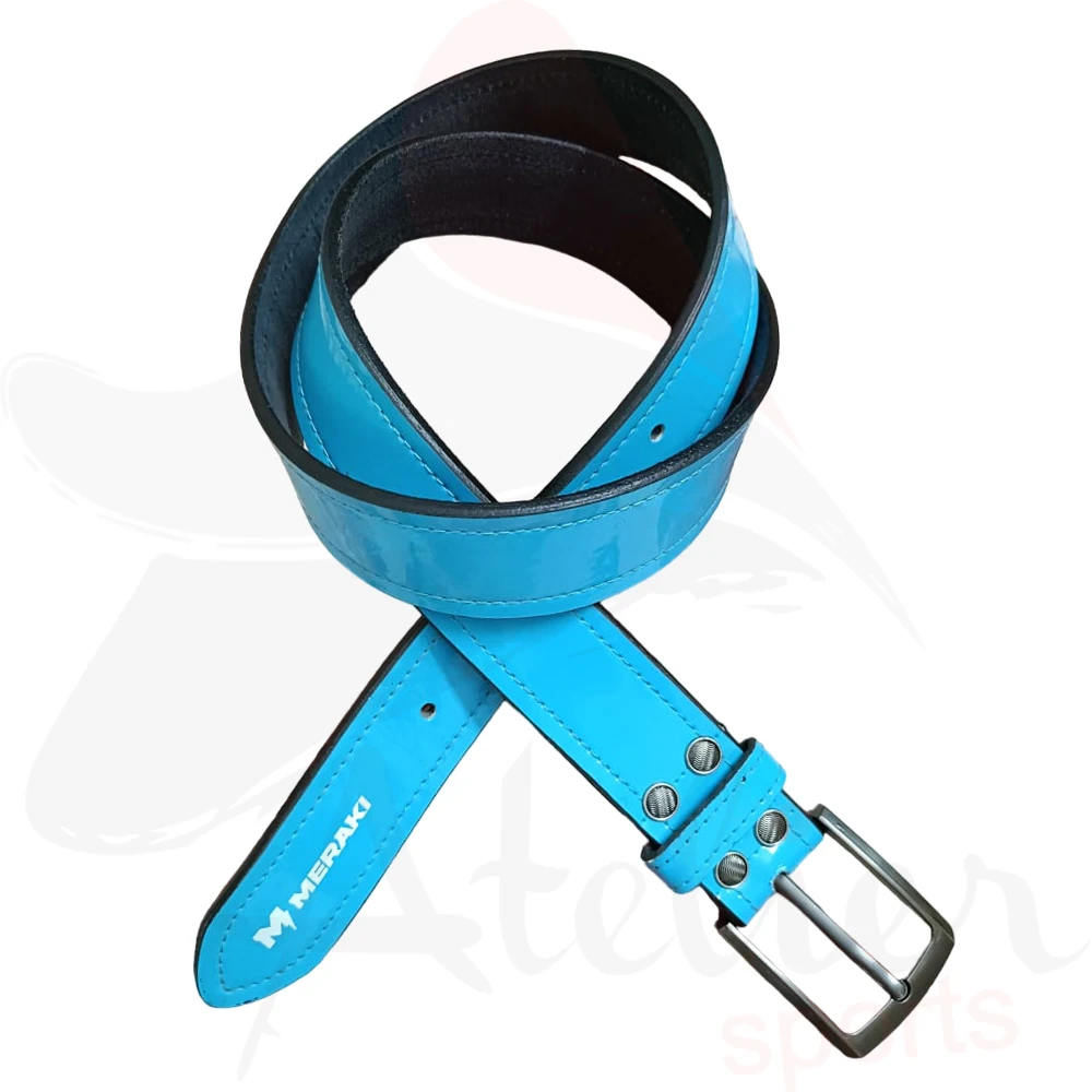 Solid Teal Patent Leather Belt
