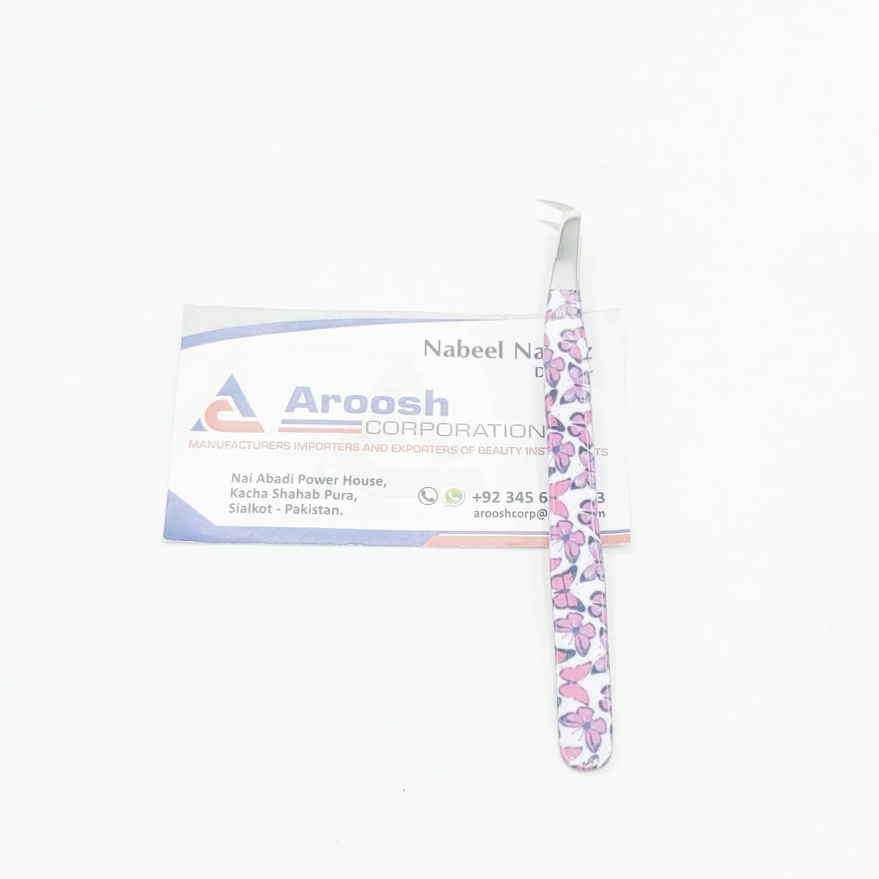 90 Degree Butterfly Paper Print Eyelash Extension Tweezers Wholesale High Quality Stainless steel  Eyelash Tweezers