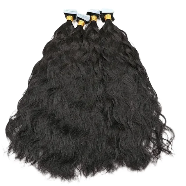 Tape In Human Hair Virgin Remy Single/Double Drawn Weft Hair Raw Cuticle Aligned Hair 100% Wholesale Rates 26 Inches