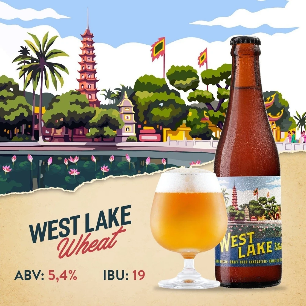 Craft Beer West Lake Wheat Fast Delivery Best Chilled Glass Bottle Ready To Drink From Vietnam Manufacturer