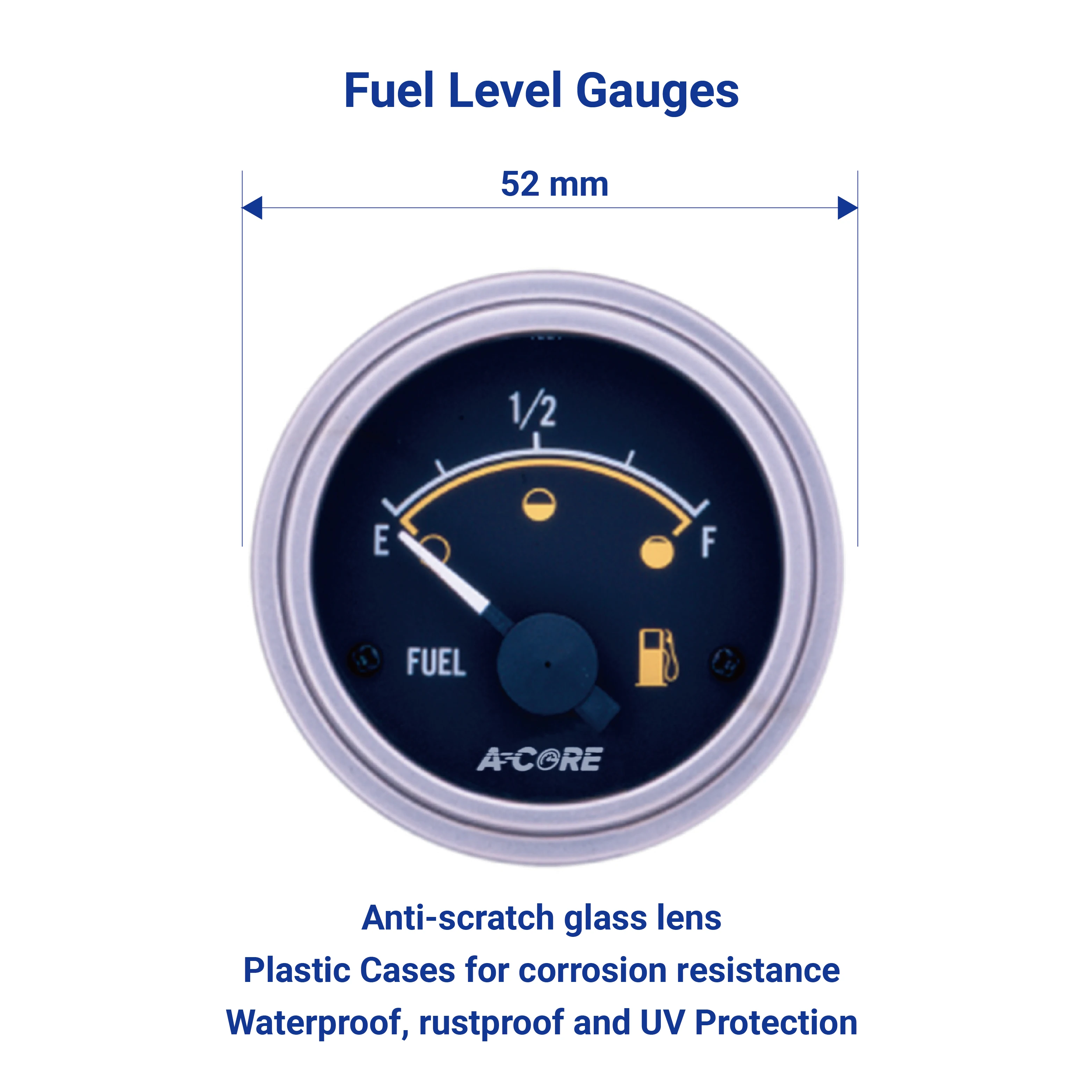 52mm Auto Motorcycle Fuel Level Meter Gauge