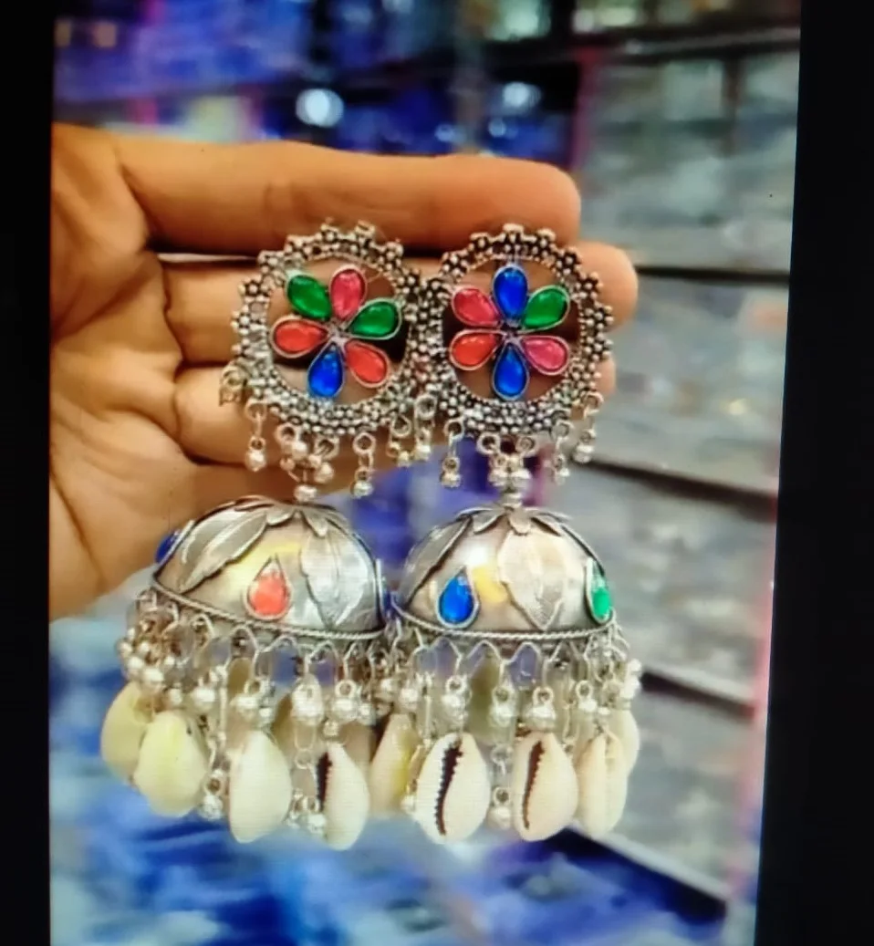 new arrival oxidised navratri collection long earring black polish earring in lowest price oxidised earring indian style jumkha
