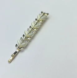 High Quality fashion stones leaf bobby pin
