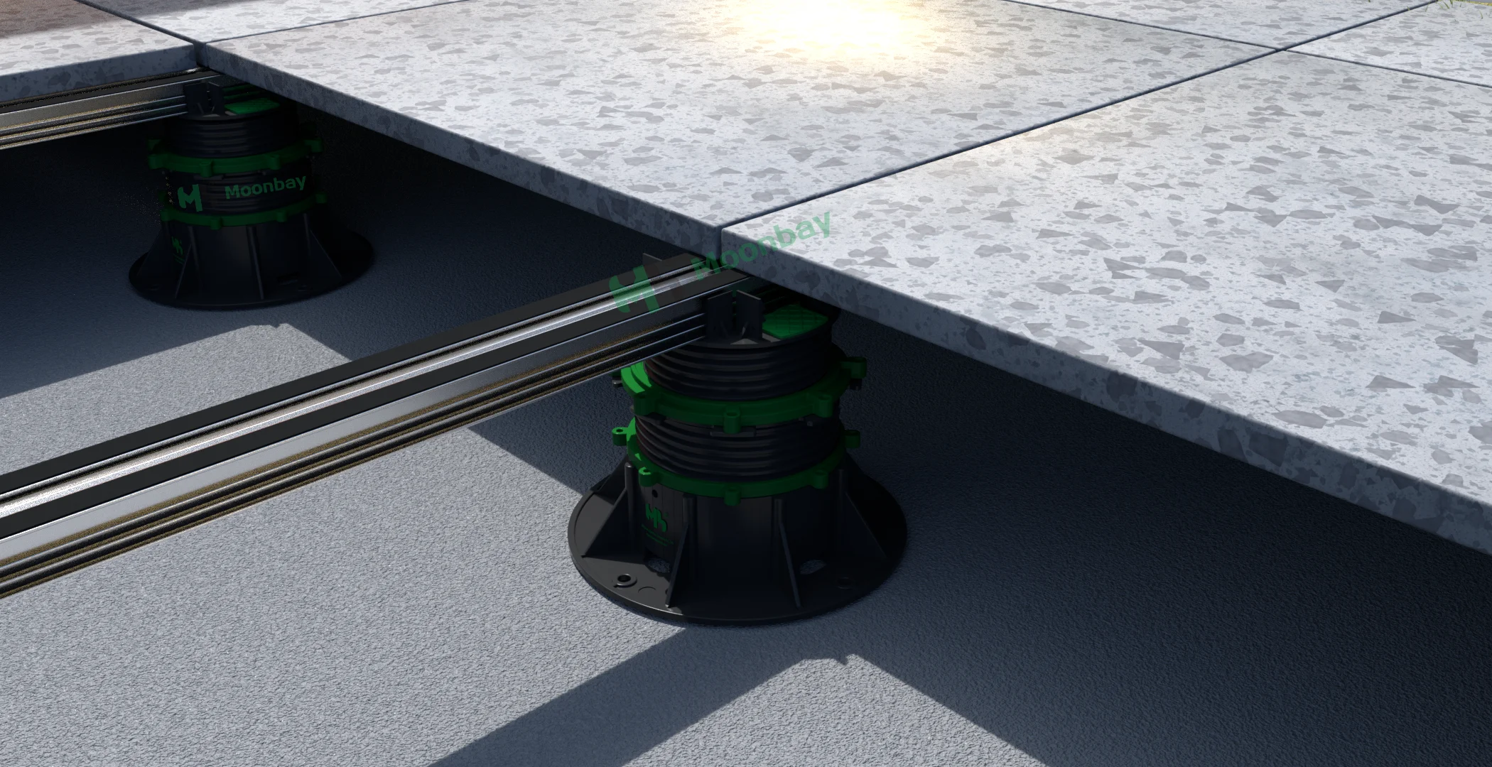 Self leveling adjustable plastic pedestal pave decking support plot pad for flooring support