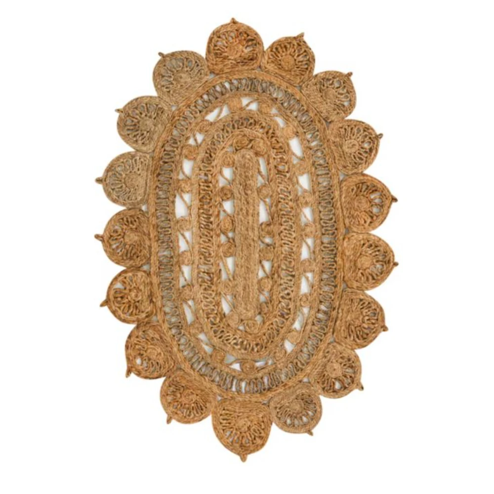 Handmade Natural Fiber Decorative Handcrafted Braided Eco Friendly Rustic Handwoven Blue Rectangle Area Jute Rugs In Low Price