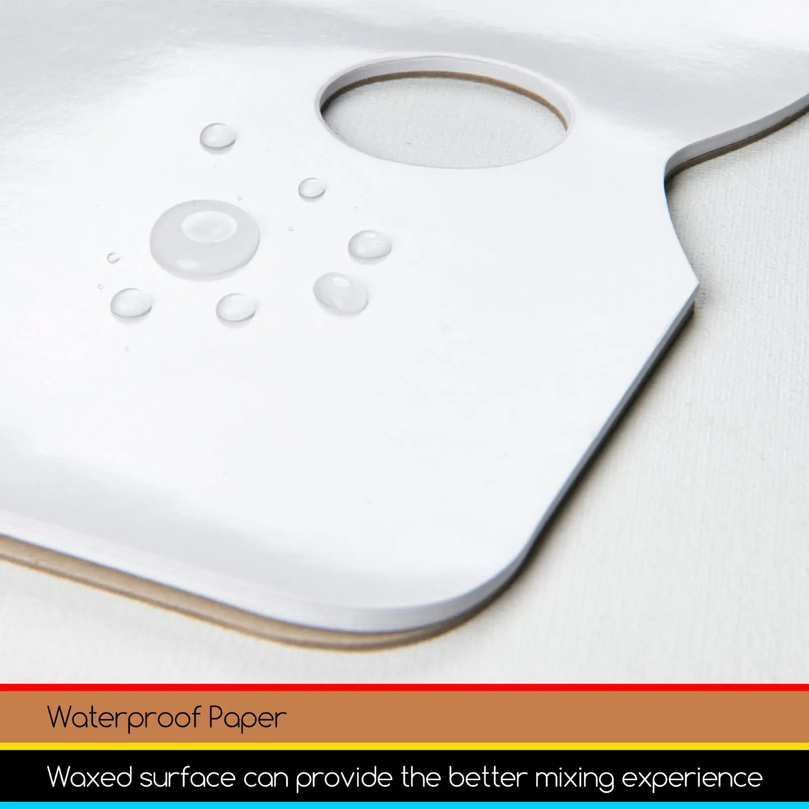 MEEDEN Disposable Palette Paper Pad 9x12 Inch 40 White Sheets 54 lb Glue-Bound Bleed-Proof Paint Palette with Thumb Hole