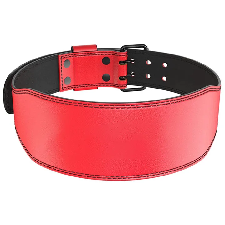 Oem Service Fitness Belt Hot Selling Black And Red Color Both Side Reversible Leather Weightlifting Belts
