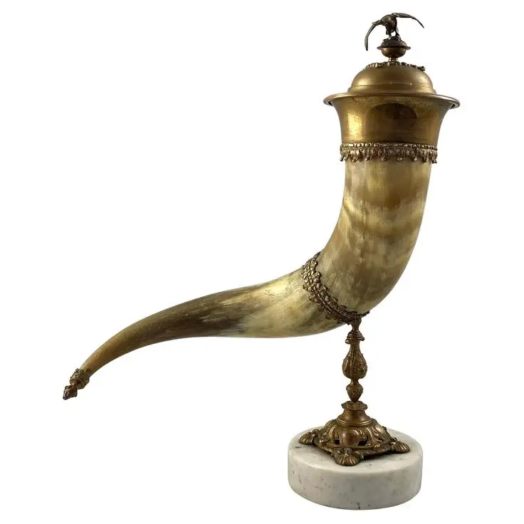 Antique Stylish Viking Drinking Horn With 2 Colour Shades Drinking Horn Customized Hand Carving BY WONDER OVERSEAS