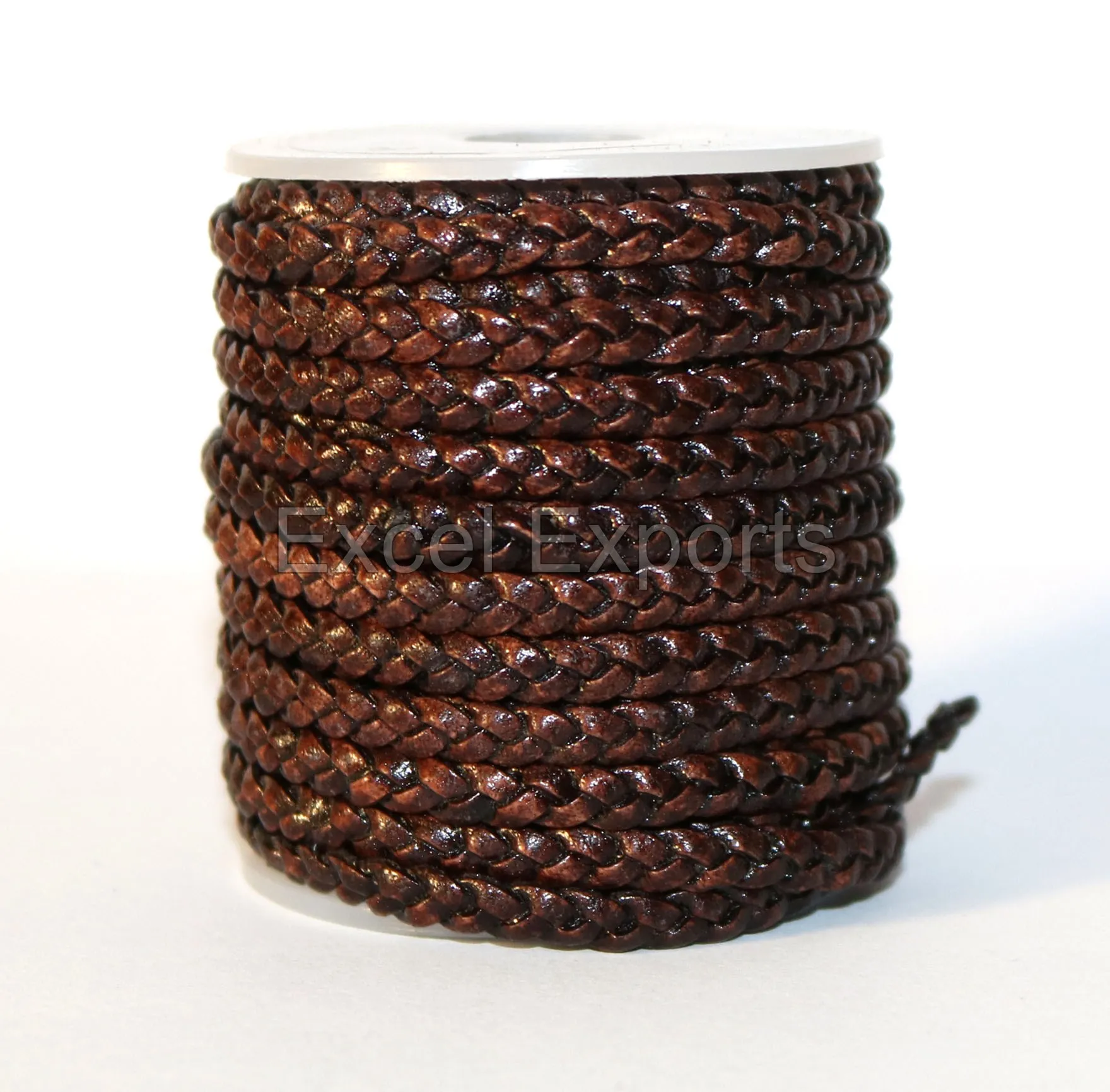 BLACK LEATHER BRAIDED CORDS HAND BRAIDED COWHIDE LEATHER STRAPS 4mm 5mm 6mm BY EXCEL EXPORTS DIY ACCESSORY