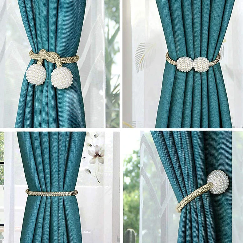 Popular home Drapery decorative support Weave Rope buckle tie back holdback holder Accessories magnetic curtain tiebacks