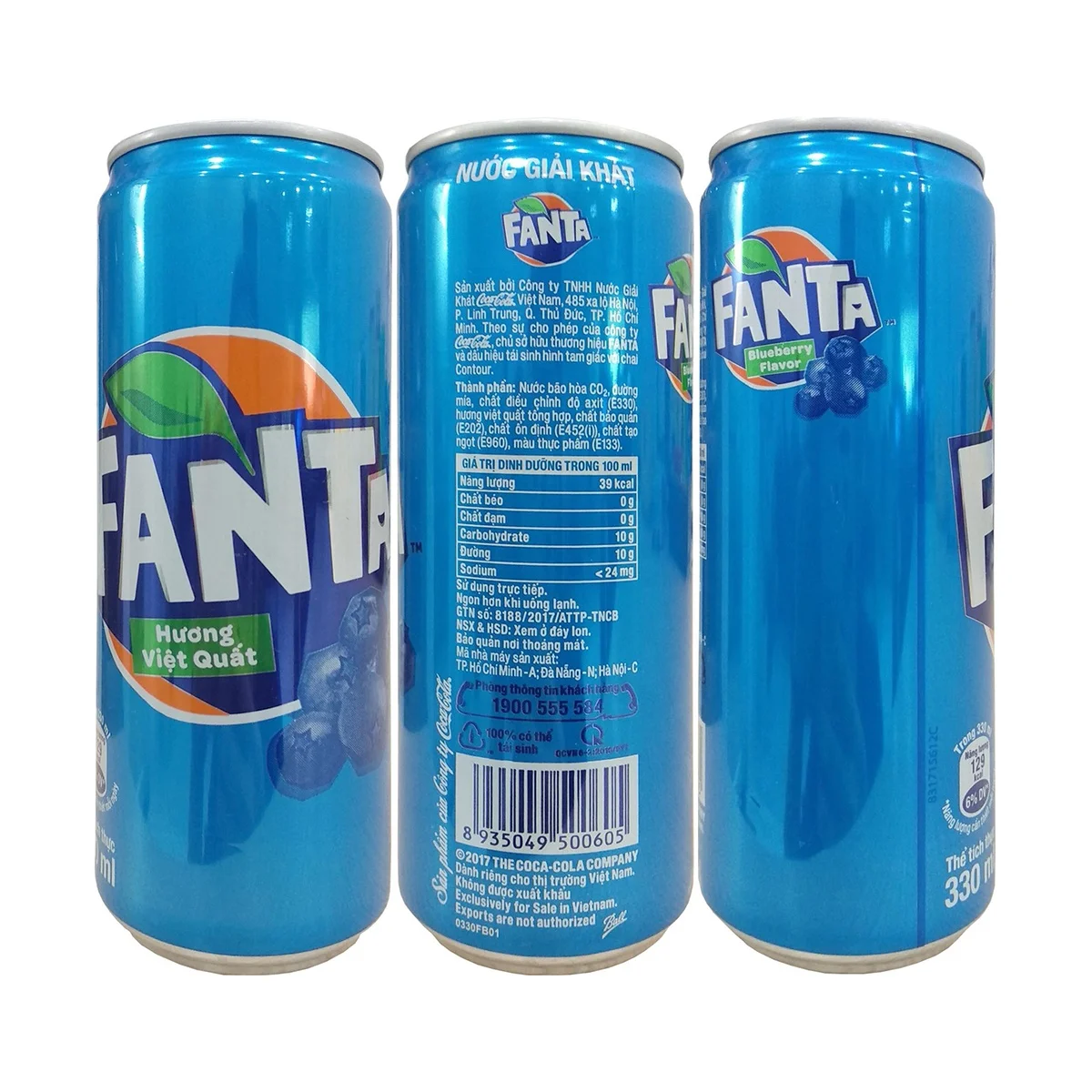 Fanta банка для безалкогольного напитка с голубыми ягодами 320 мл x