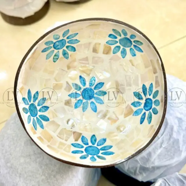 Top Ranking Natural Coconut Shell MOP Inlay Bowl With Variety Design For Kitchen Ware Wholesale Nice Price From Vietnam