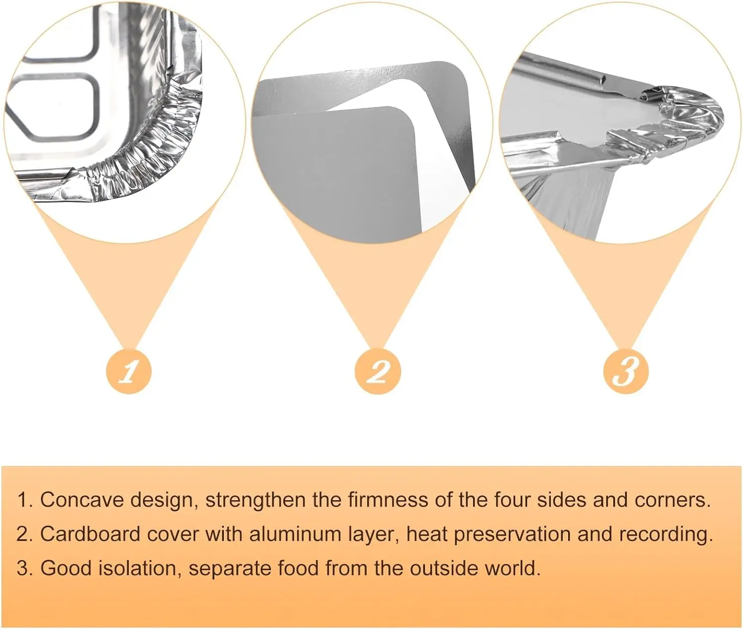 Aluminum Foil Packaging Takeaway Salad Lunch Box Portable Aluminum Foil Baking Aluminum Foil Dining Box With Lid 250 to 1200Ml