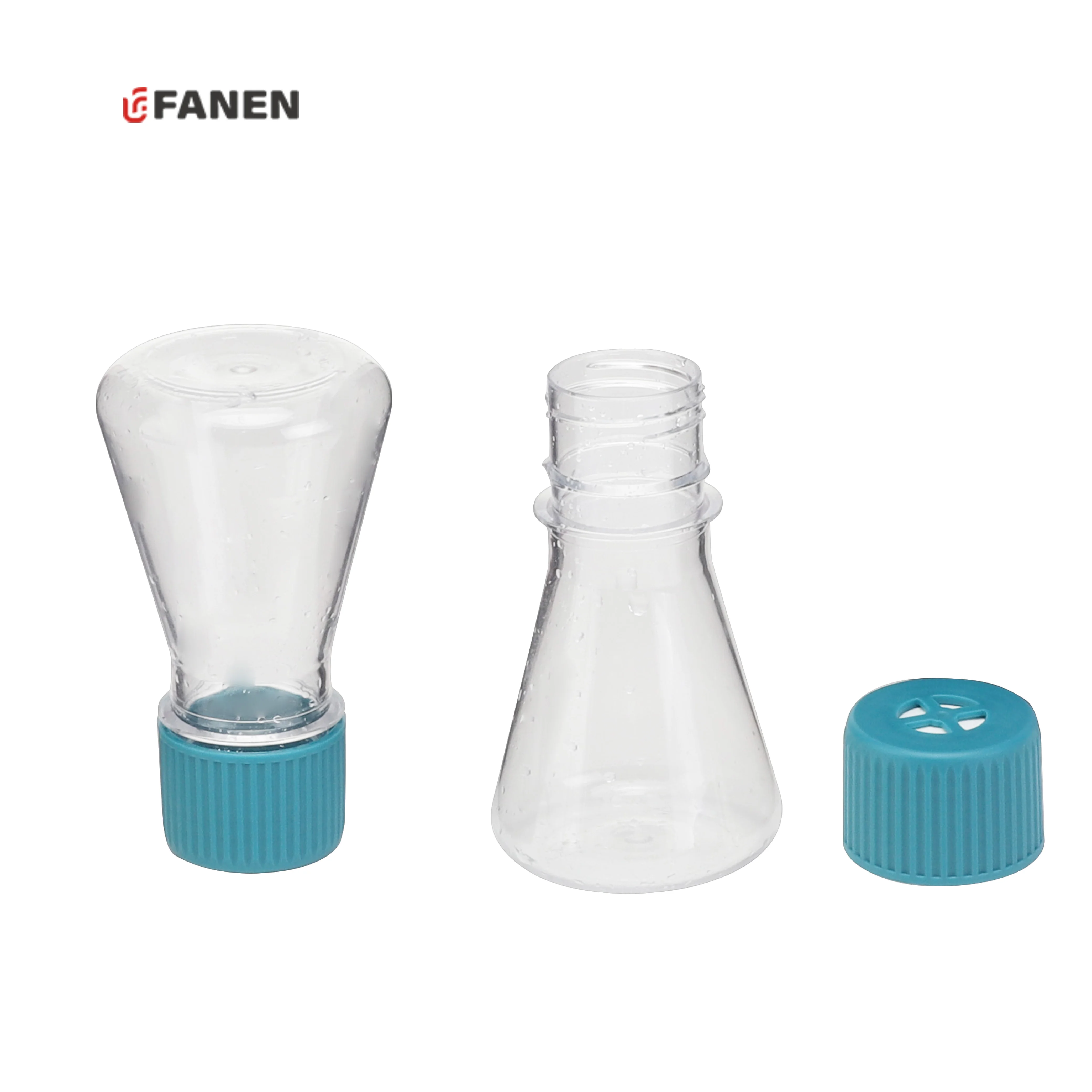 Fanen 125ml Laboratory PETG Shake Flask for Cell Culture Sterile Vented Plastic Erlenmeyer Flasks