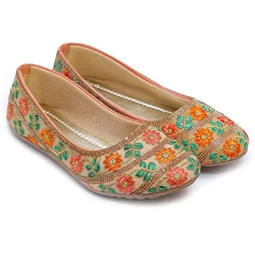 Good Quality New Wedding Fancy Flat Khussa Punjabi Jutti Pakistani Style Ladies Fashion Stones Khussa Shoes