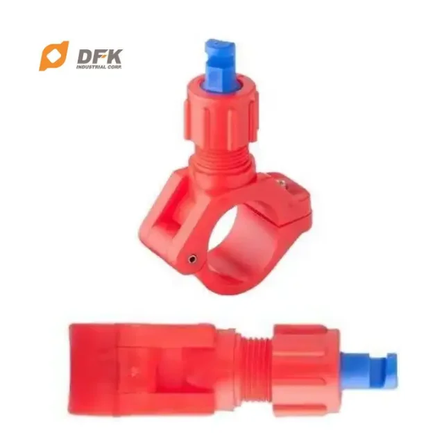 Plastic Nozzle PP FRPP Pipe D-Clamp Wide Angle Flat Fan Nozzle For Steel Cooling