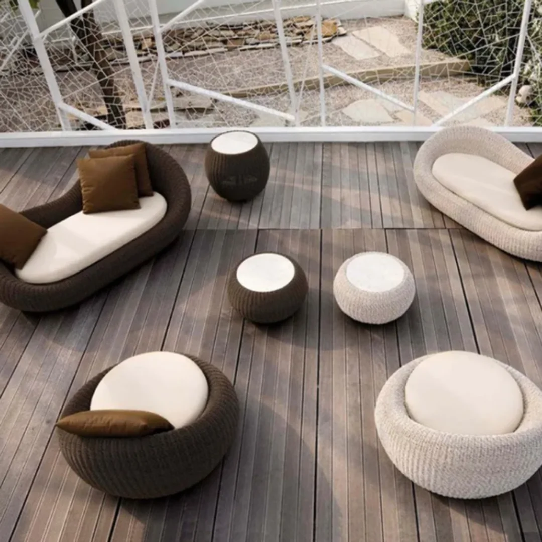 Luxury Rattan Sofa Leisure Lounge Chair Garden Sets For Home Latest Design Modern Outdoor Furniture Rattan Sofa Garden Sets