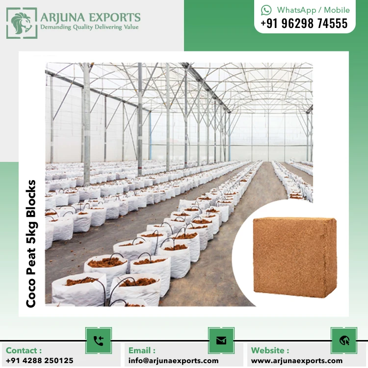 Growing Media of Coco Coconut Coir Peat 5kg Blocks for Hydroponics Method of Floriculture