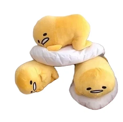 Hot Sell Soft Gudetama Lazy Egg Charm Toy Lovely Cartoon Cute Lazy Eggs Soft Stuffed Plush Doll Pillow