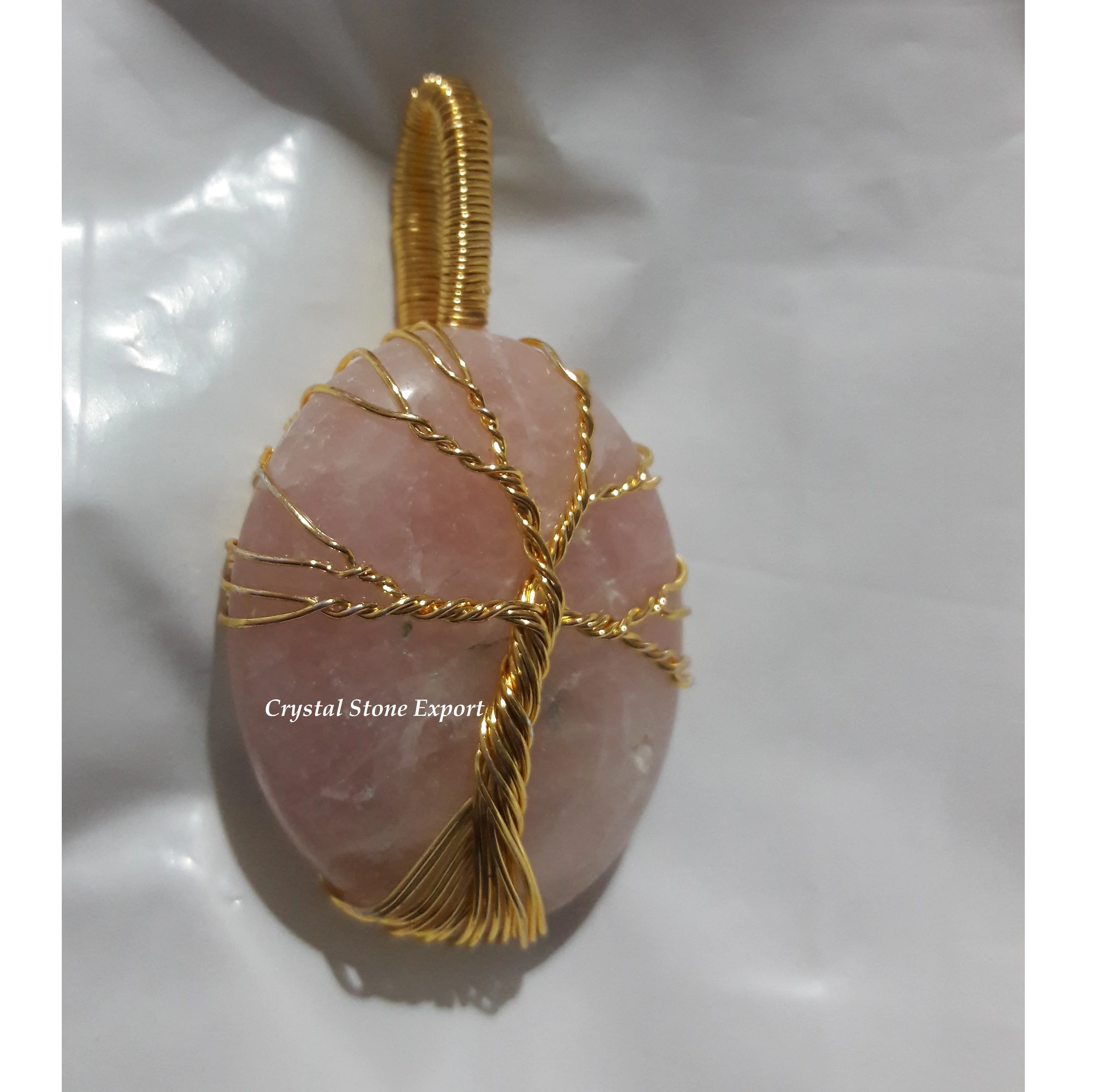 High Quality Green Jade Crystal Wire Wrapped Pendant Green Jade Tree of Life Crystal Wire Wrapped Pendant Gemstone Pendant