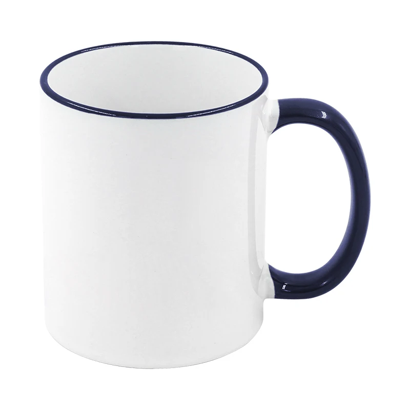Sublimation Mugs Wholesale Custom Mugs Printing 11oz Blank Ceramic Mugs With Multicolor Rim&Handle