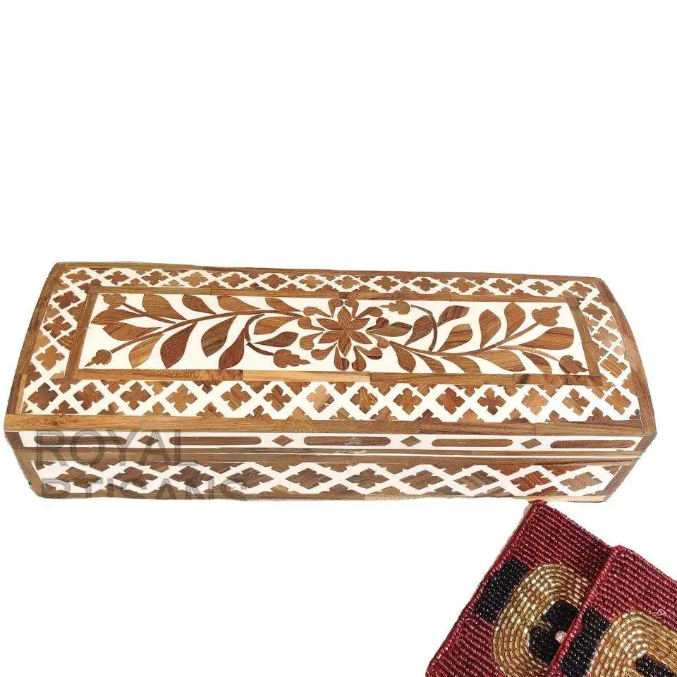 Indian Handmade Antique Floral Gift Box Wood Inlay Storage Box/Handmade Jewelry Box/Wholesale Luxury Custom Wood Inlay