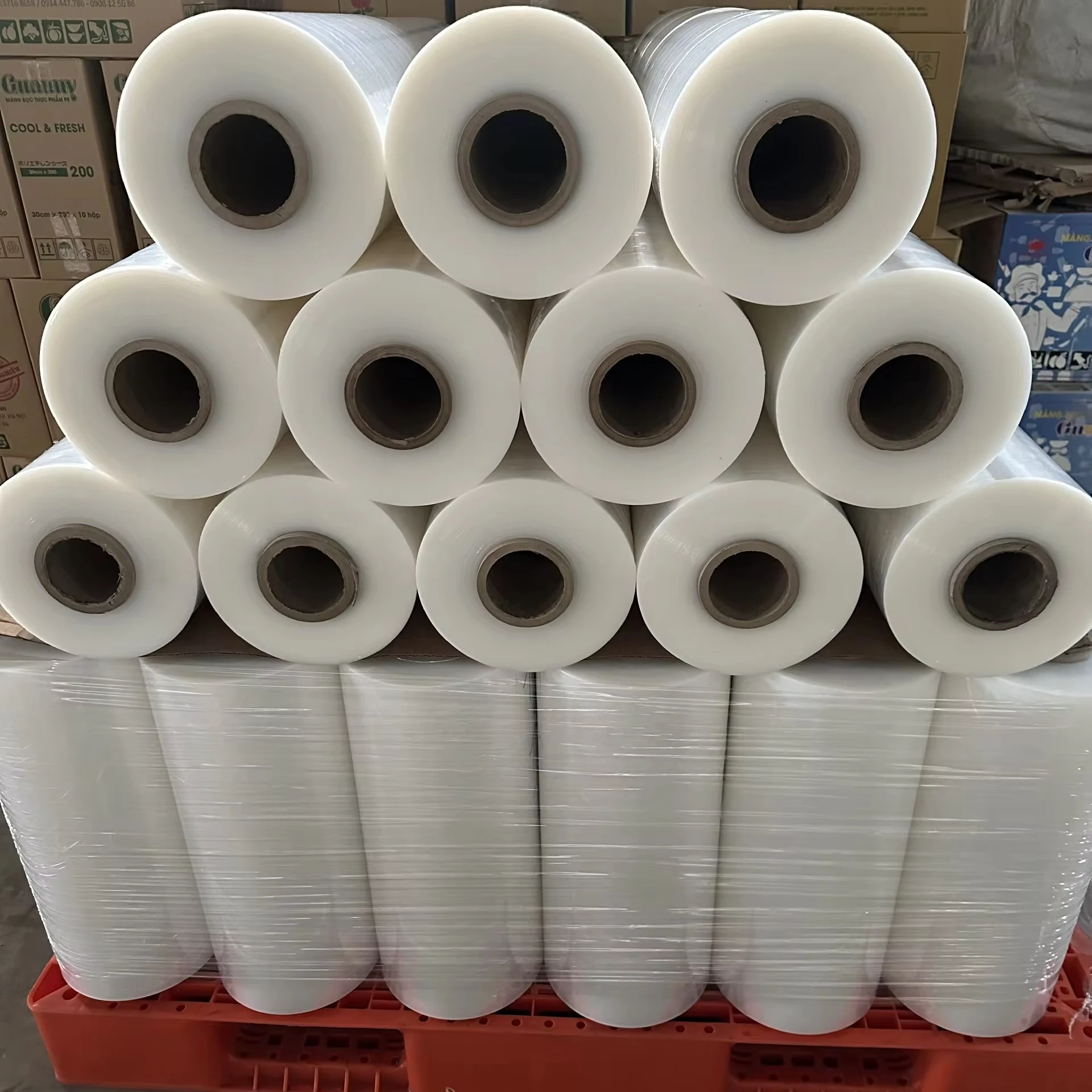 Jumbo Stretch Film Roll Lldpe Stretch Wrap Plastic Wrapping Material Film Stretch Film Roll High Quality