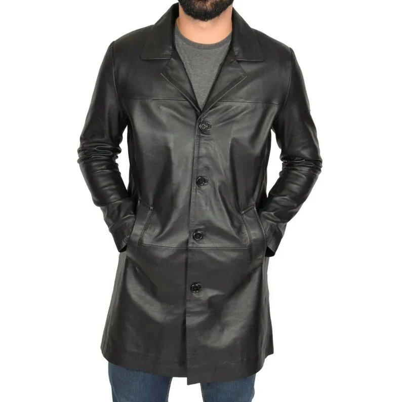 2022/2023 Pakistan leather Coat for men Real Leather Custom Coat with Long Winter Warm Coat Manufactured By Hasnain Products