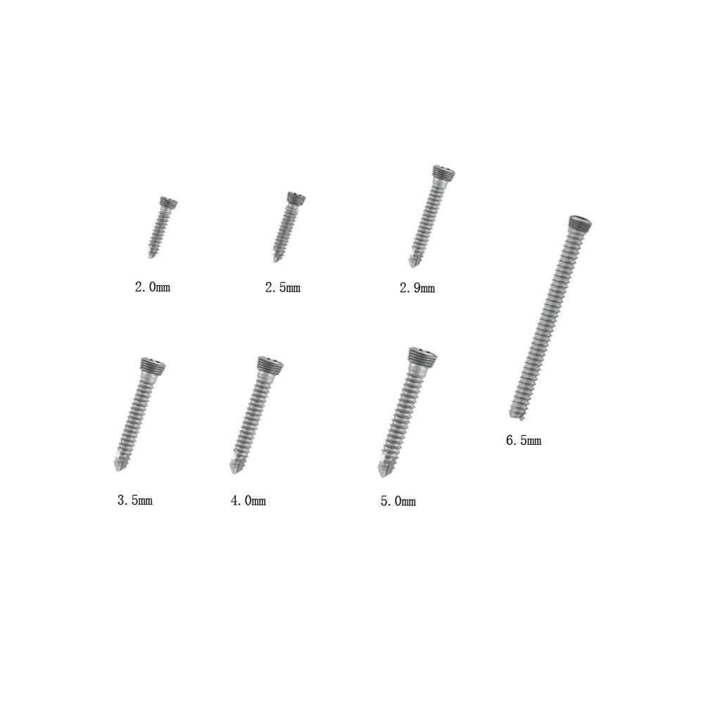 Top Orthopedic Titanium Surgical Screws Set 2.0-6.5mm Locking Screw with High Quantity and Pointed Tip