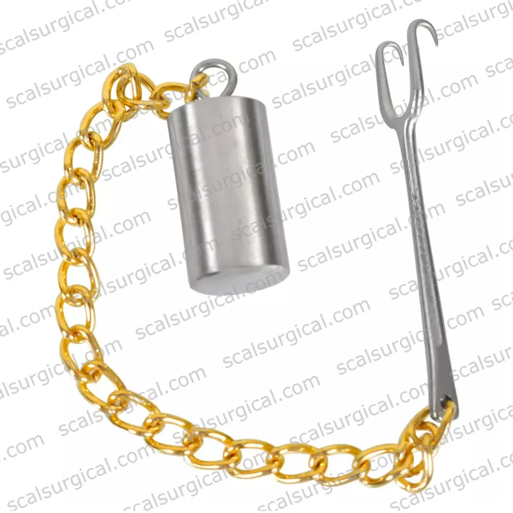 Gruber/Cerkes Weighted Nasal Retractor Gold Plated Chain Plastic Surgery Rhinoplasty Instruments