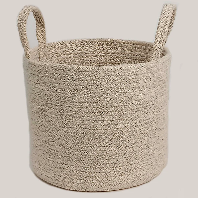 JUTE ROPE BASKET WITH HANDLE New Product of  2024 100% Organic Eco Friendly  Natural Fiber Manufacture In Bangladesh