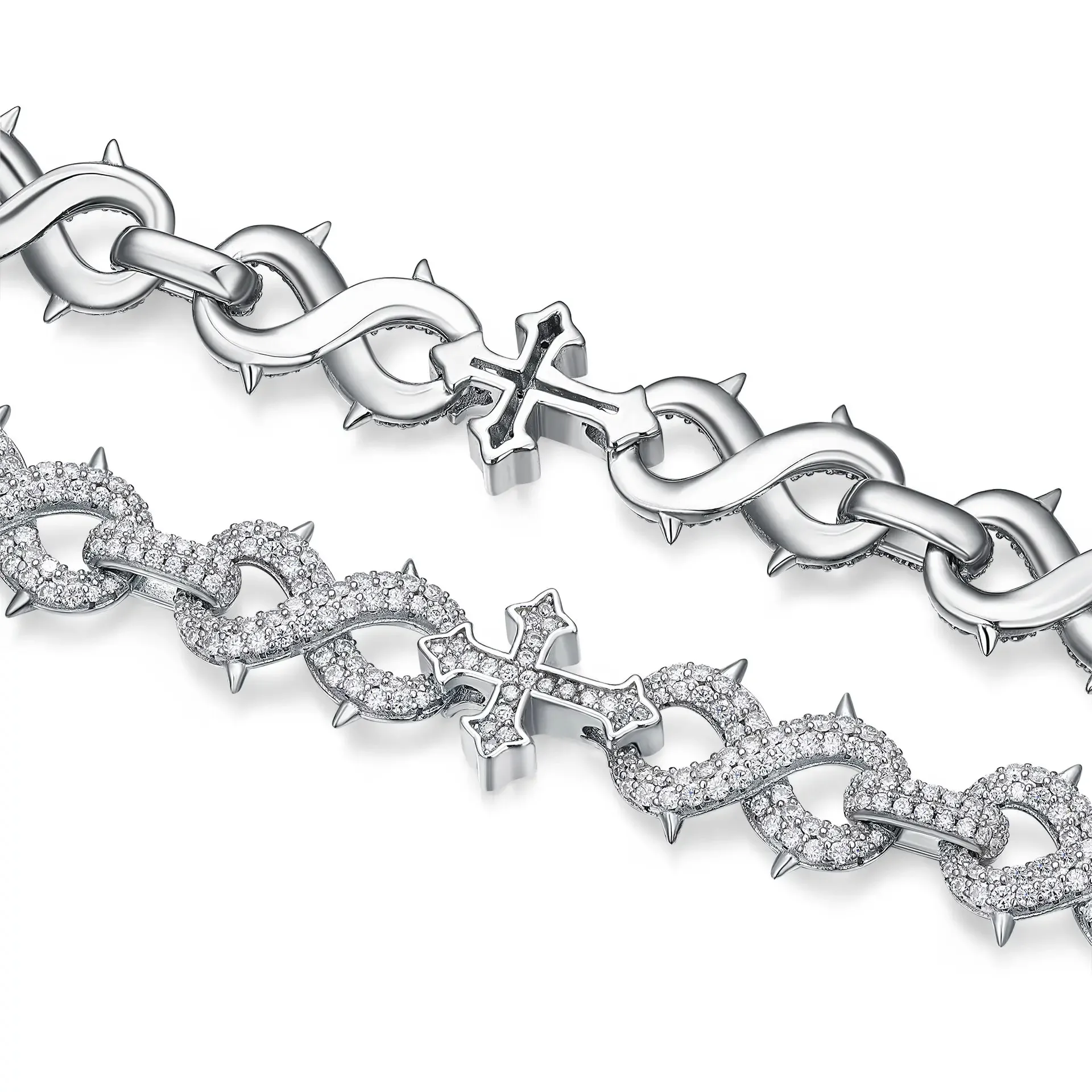 Charm Moissanite Diamond Bracelet 925 Silver For Unisex
