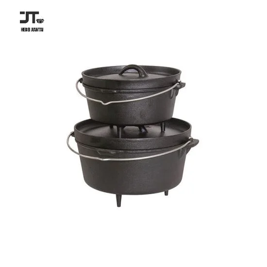 3,5l голландская духовка, предварительно приправленная крышка из чугуна, также кастрюля для кастрюли с крышкой, подъемник для кемпинга, приготовления пищи, барбекю, выпечки