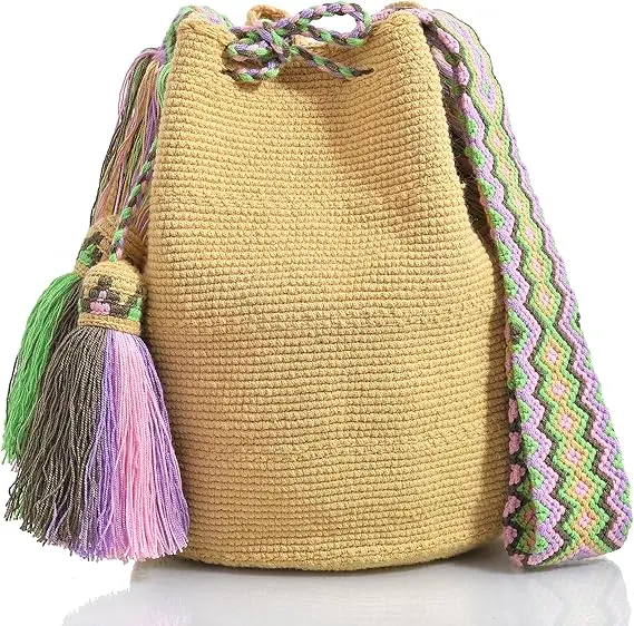 Womens Large Straw Beach  Bag Hobo Utopia classics Hobo in Wayuu Crochet  vibrant colors quality  handbag