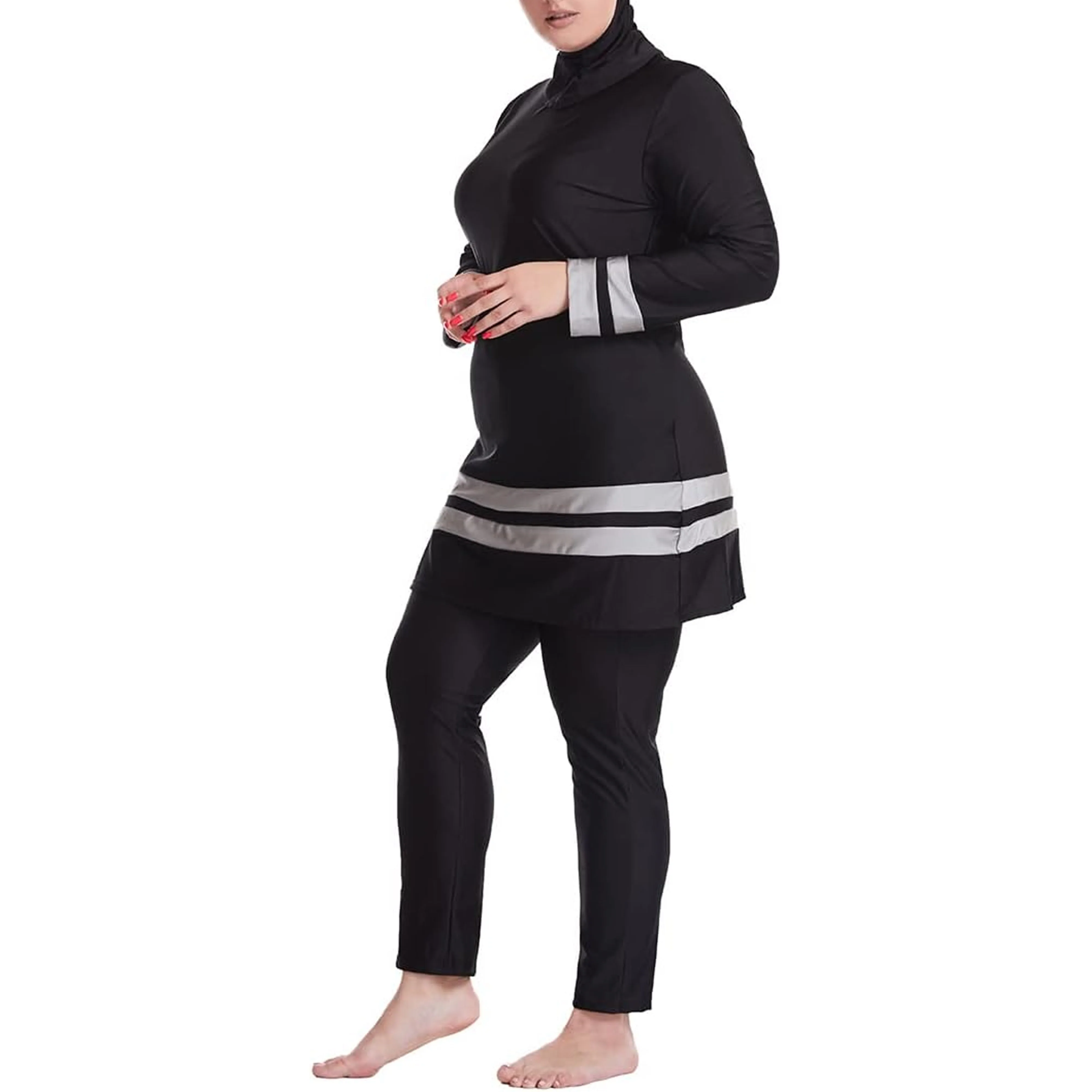 Customize Muslim Swimwear Islamic Women Modest Hijab Plus Size Wear Swimming Suit Full Coverage Female Swimsuit Dress For Girls