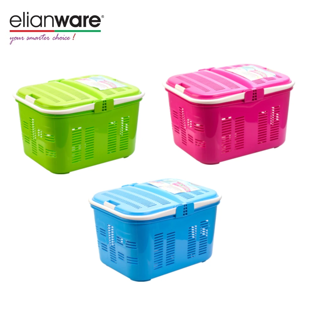 Elianware прочный многоцелевая корзина с крышкой и ручкой выполнена в качестве несущей любимчика Использование пикник Перевозчик использование для использования