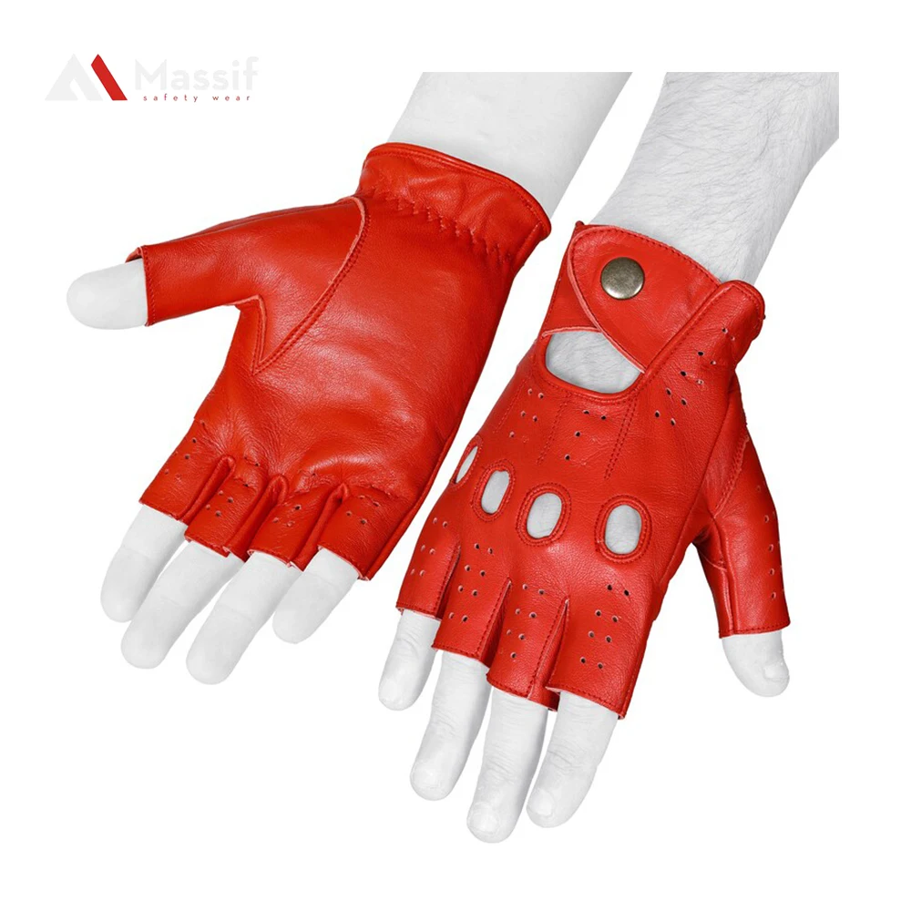 New Style Dress Fashion Driving Black Leather Gloves Outdoor Leather Driving Gloves Winter Leather Gloves