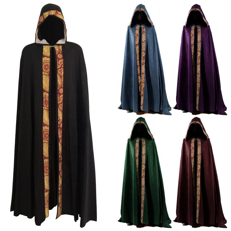 Halloween New Medieval Revival Palace Banquet Dress Zipper Split Long Trench Stage Performance Dress