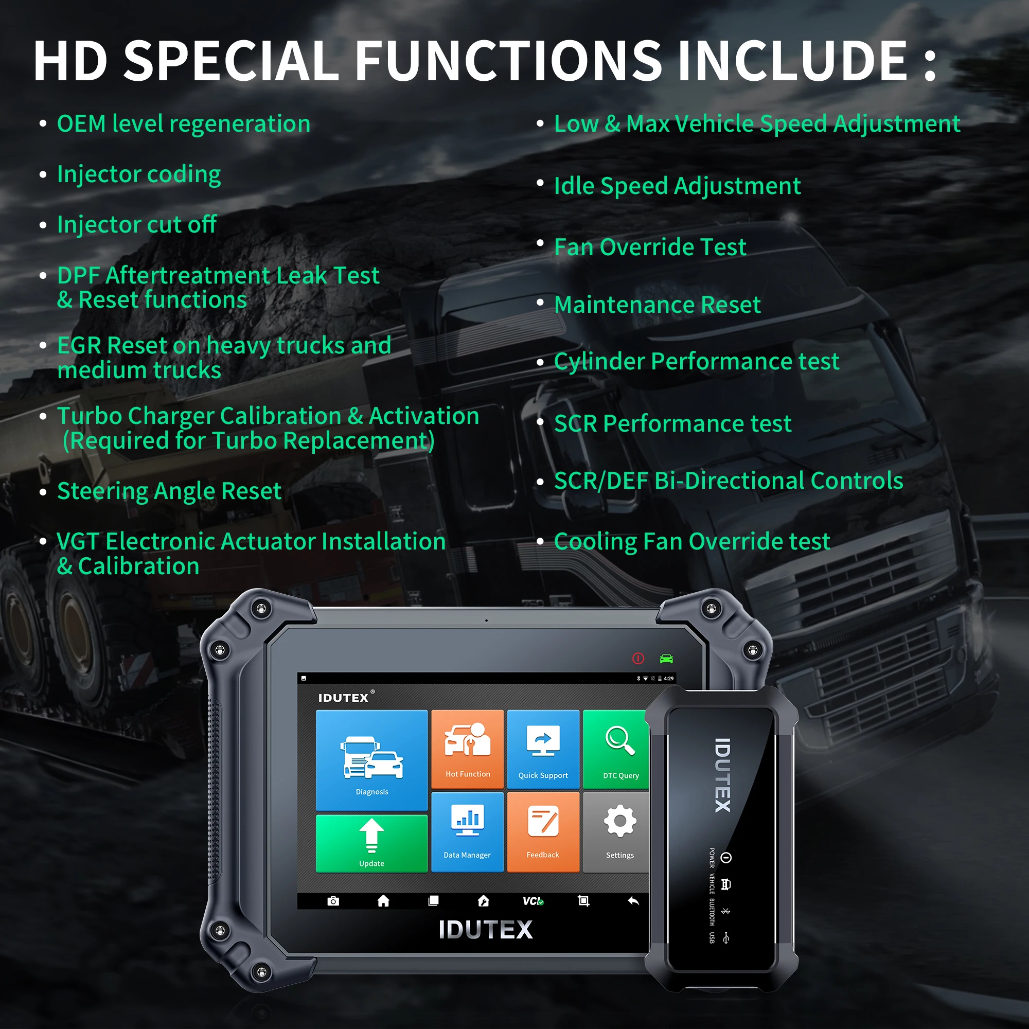 Idutex TPS 830 pro truck and Car automotive tools OBD2 scanner software for 12V and 24V vehicle auto diagnostic tools
