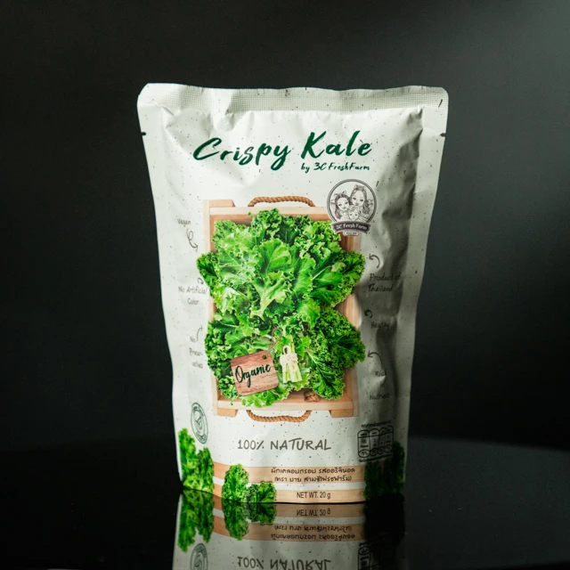 Ready to eat 100% Organic Premium Quality Crispy Kale Product of Thailand Vegetable Snack