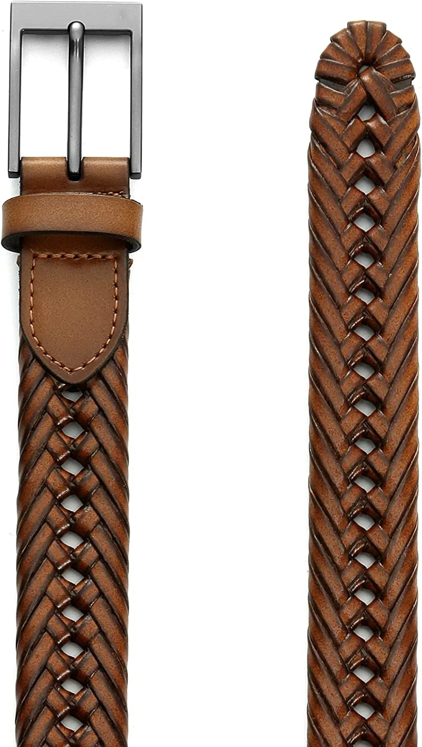 Mens  Classic Design Genuine Leather Braided Style Belt for Casual Fashion Jeans Belts