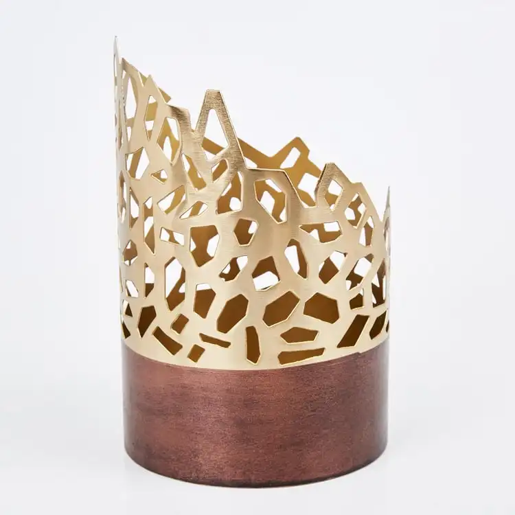 Handmade Metal Glass Vases With Wooden Base New Flower Pot Coastal Style Metal Flower Vase High Selling Wholesale Price Latest