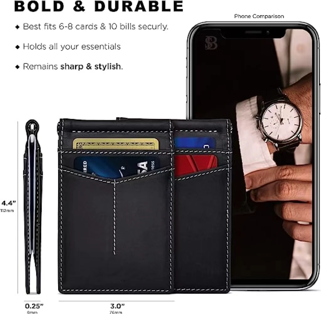 High Quality Bifold Leather Wallet RFID Blocking Feature Minimalist Purse Featuring Letter Decoration Mainly Made Polyester PC