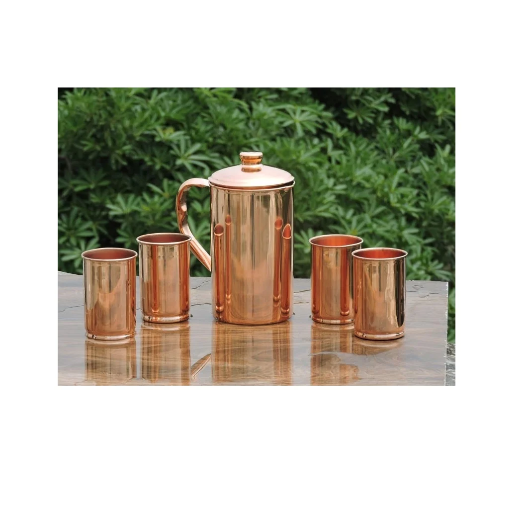 Drinkware Copper Hammered Copper Water Jug for Health Benefits from India handicraft low price at best price