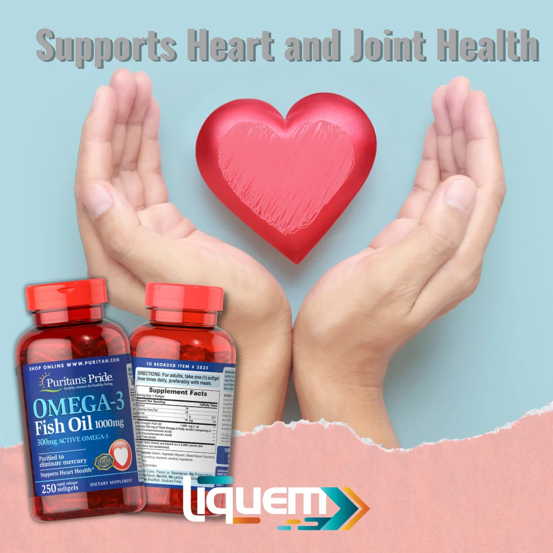 Wholesale Puritans Pride Triple Strength Omega-3 Fish Oil 1000 mg (300 Mg Active Omega-3), 250 Count Antioxidant USA Distributor