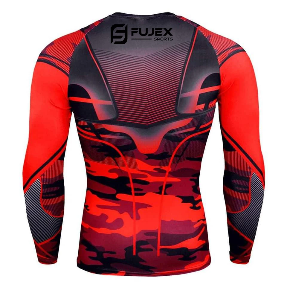 Mens Custom Rash Vest Long Sleeve Lycra Compression Shirt Quick Dry Rashguard Sublimation Rash Guard Men Quantity Top Customize